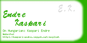 endre kaspari business card